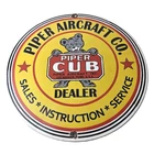 Vintage Piper Cub Aircraft Sign - Aviation Hangar Gas Airplane Porcelain Sign