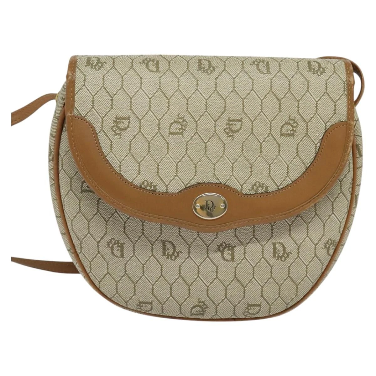 Sac à bandoulière Dior en toile beige nid d'abeille authentique
