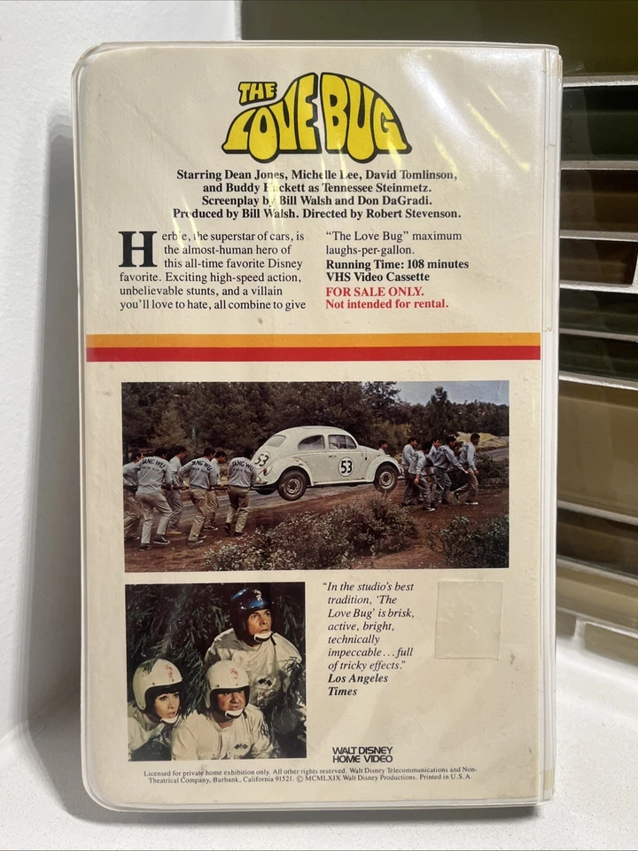 Herbie The Love Bug VHS Vintage Clamshell Walt Disney Volkswagen - Image 2 of 3