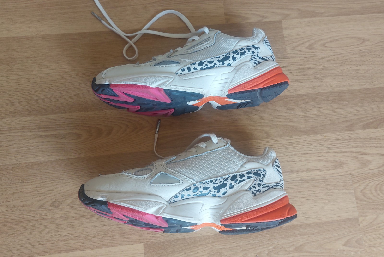 Rare Ecru Animal Print Adidas Falcon Trainers UK5 image 9