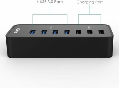 USB Hub AUKEY 7-Port Super Speed USB 3.0 CB-H3 5Gbps schwarz ohne Netztteil