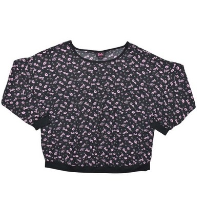 Torrid Barbie Plus Size 1 Black & Pink Pullover Sweater Crew Neck Long Sleeve