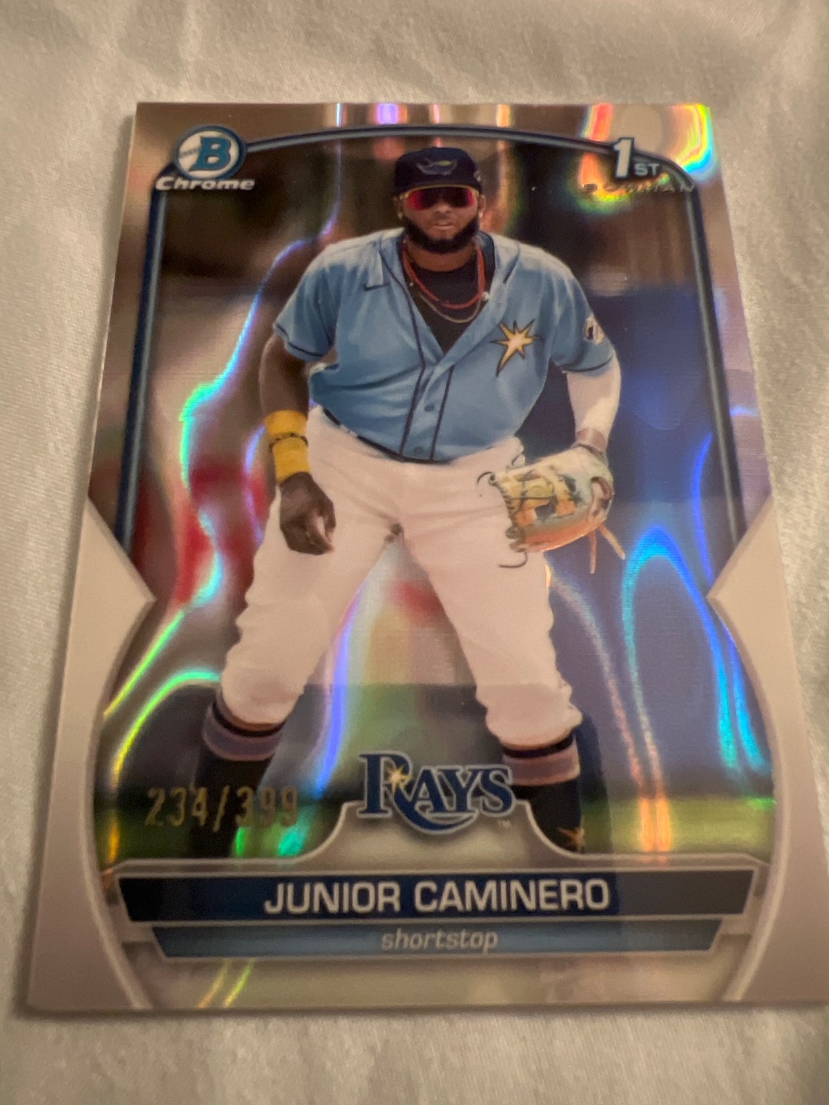 2023 Bowman - Chrome Prospects Junior Caminero #BCP-61 Lava Refractor /399 (RC)