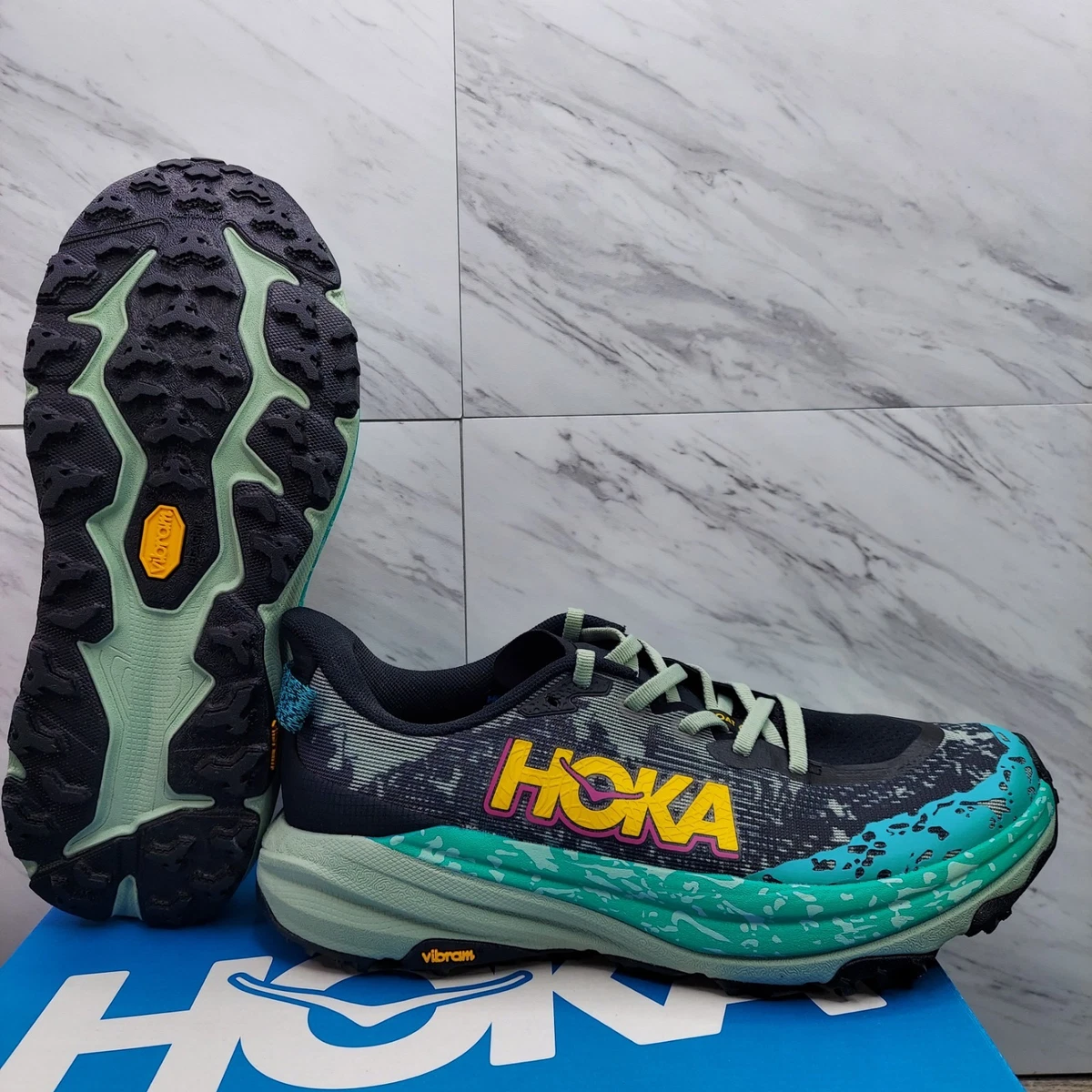 Hoka One One Challenger ATR 6 GTX Mens 7.5D Shoes Blue Yellow Gore Tex Running Hoka Speedgoat 6 GTX Men main image 3