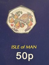 2005 Isle of Man Christmas 50p Partridge In A Pear Tree Coin Uncirculated Sealed