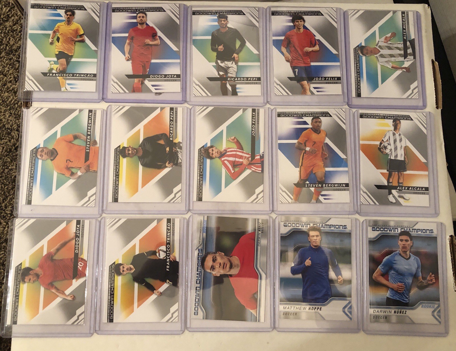 Lot of 15 Men’s Soccer Cards Upper Deck Goodwin Champions Pepi Jota Hoppe Nunez