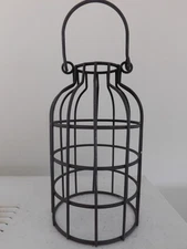 vintage rustic metal iron Wire Cage with handle BOTTOMLESS