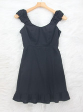 Old Navy Women's Sleeveless Mini Dress XS Petite Black Cotton Bld Ruffle #1410