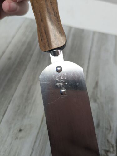 Vintage EKCO Cake Icing Spatula Stainless Steel Wood Grain Handle USA 12" - Picture 7 of 7