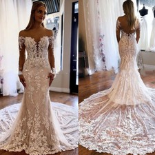 Elegant Mermaid Wedding Dresses Strapless Appliques Backless Button Bridal Gowns