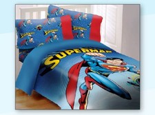 Licensed DC Superman Universe 4 Piece Reversible Soft Full Size Comforter Set