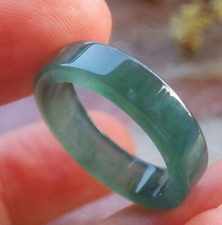 Video Certified Green 100 A JADE Jadeite Rectangle RING USA. 7.75    695737 AS