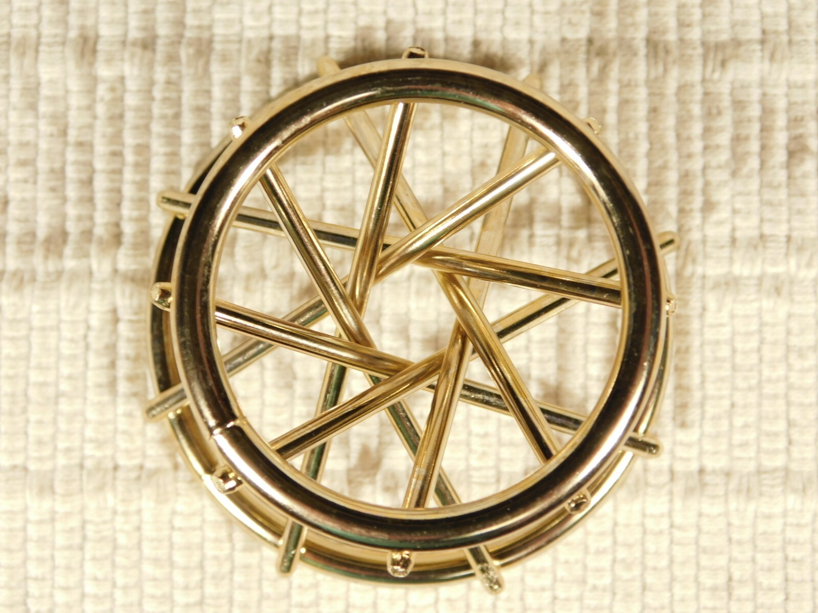 Sphere Display Stand Gold Color with Swirl Design