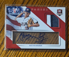 Austin Bergner Auto Patch -2015 Panini USA 18U Jersey Prime Signatures #/20