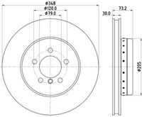 2X Hella 8DD 355 120-751 Bremsscheibe FüR Bmw