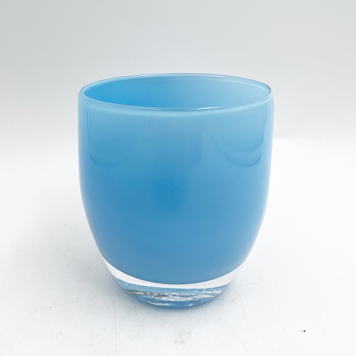 Glassybaby FORTITUDE Baby Blue Pre-Triskelion Glass Votive Candle