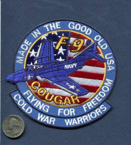 F9F COUGAR US NAVY VF- 1950's Grumman Carrier Fighter Squadron Patch - Picture 1 of 1