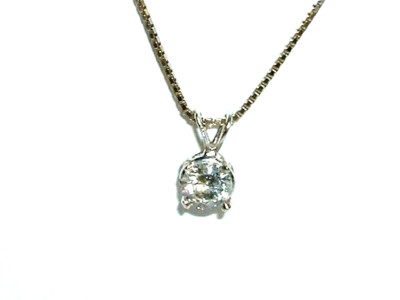 14K WHITE GOLD 0.96 CARAT DIAMOND GIA CERTIFIED NECKLACE PENDANT