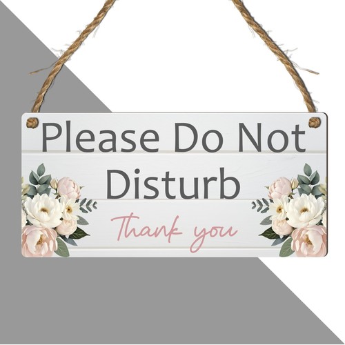 Please Do Not Disturb Sign Floral Wooden Plaque Door Office Spa Bedroom Gift - Picture 72 of 84