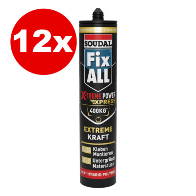 Soudal FIX ALL X-treme Power Express Kleber 12 x 400gr. Kartusche Weiß 400kg
