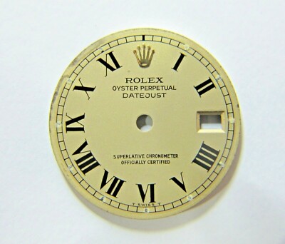 ROLEX OYSTER PERPETUAL DATE JUST LIGHT GOLD DIAL W/BLACK ROMAN NUMERALS 20mm