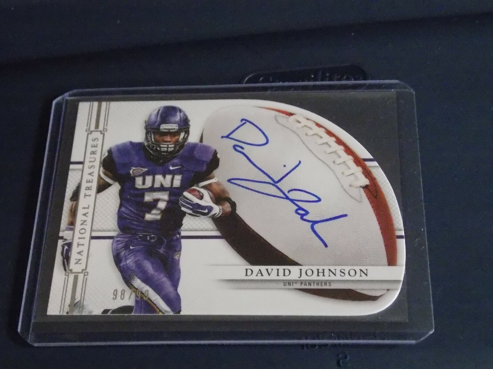 2015 National Treasures College David Johnson FB Die Cut Auto #98/99 