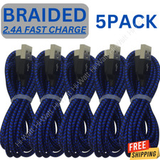 5-Pack 6Ft USB Fast Charger Cable For Apple iPhone 13 12 11 8 iPad Charging Cord