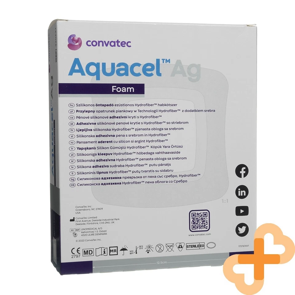 ConvaTec Aquacel Ag Schaum Selbstklebend Bandage 12.5 X 12.5 CM 10 Stück Silikon - Image 4 of 4