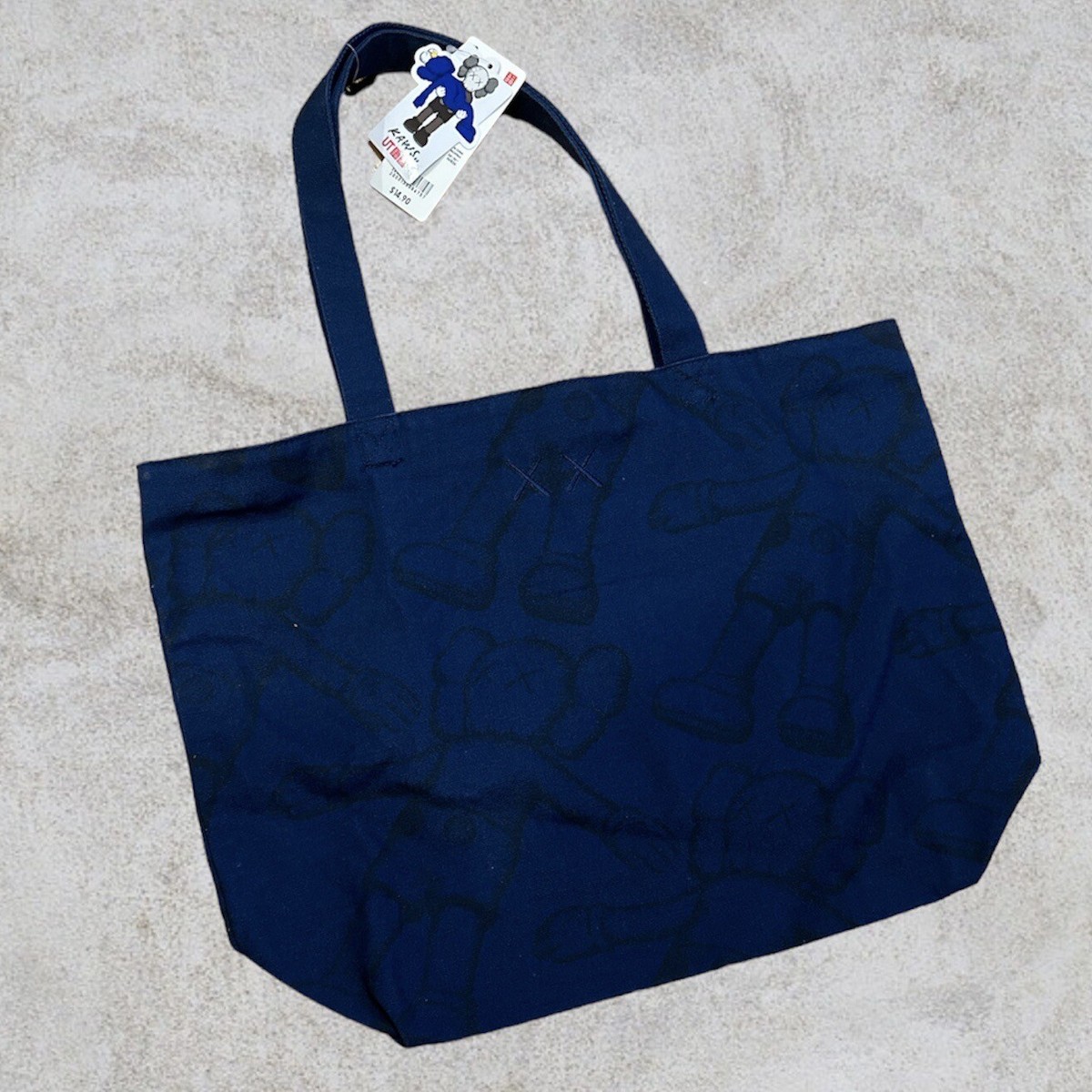 UNIQLO x Kaws 2019 All Over Print Blue Canvas Tote Bag New With Tags!