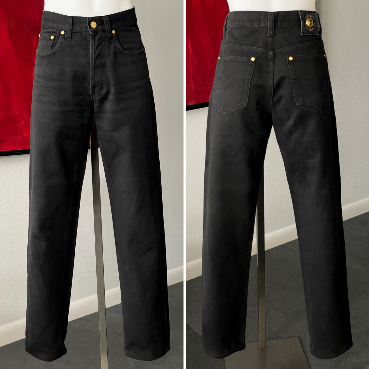 VERSACE JEANS SIGNATURE ブラックジーンズ VERSACE JEANS SIGNATURE jeans black size 32 from S/S 1993 Miami