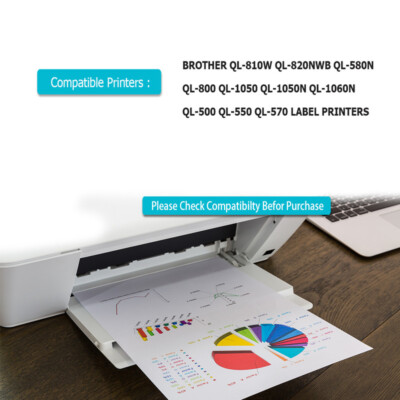 10 Rolls DK-22205 Label Paper - Fits Brother QL Printers, 62mm X 30m, Waterproof & Scratch-Resistant For Shipping & Barcodes