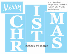 Joanie 68" Stencil Vertical Holiday Winter Merry Christmas Porch Home DIY Sign