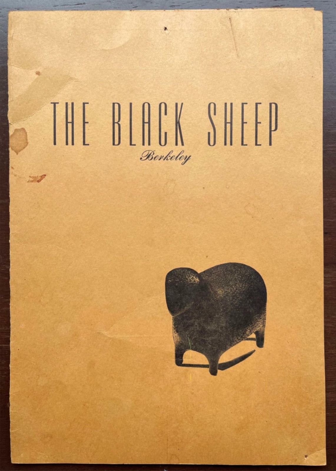 The Black Sheep 1952 menú restaurante Berkeley California guerra precio restringido