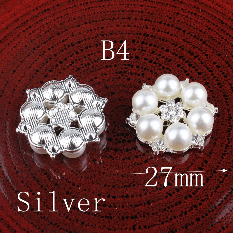 30pcs/lot Vintage Handmade Metal Rhinestone Buttons Bling Alloy Crystal Flatback - Image 4 of 4