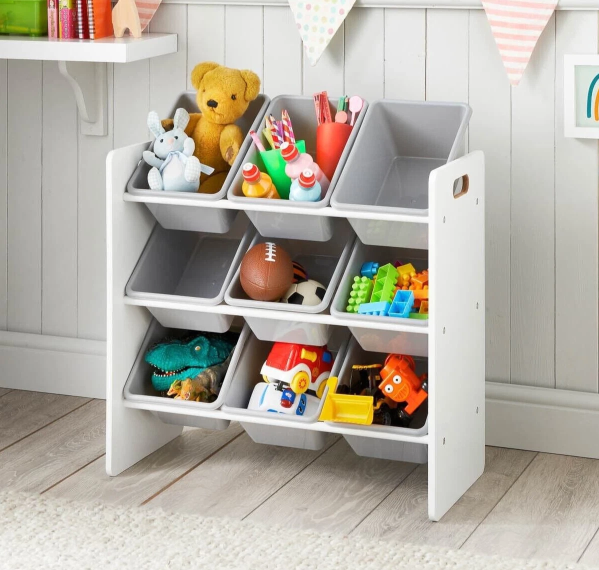 Kids 9 Tub Plastic Storage Drawers Perfect Organiser Kid Clothes Crafts Toys