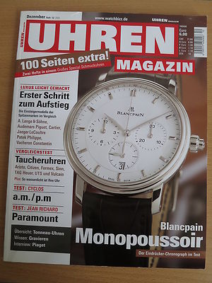 UHREN-MAGAZIN Nr 12 2004 Blancpain Monopoussoir, Taucheruhr en: Sinn Formex UTS