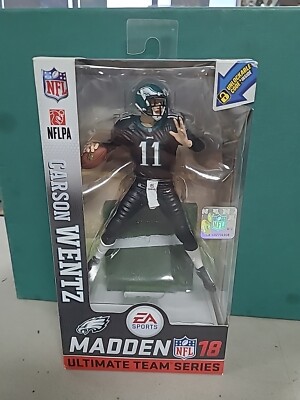 NFL Carson Wentz McFarlane Madden 18 Ultimate Team 1 Color Rush Eagles Figure