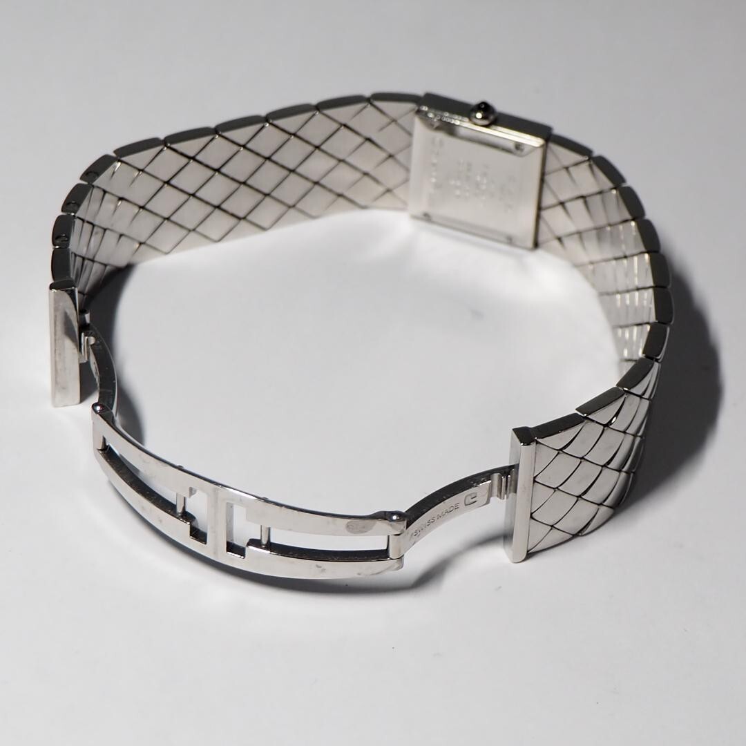 CHANEL Women's Wristwatch Matelasse Square Case Black Dial