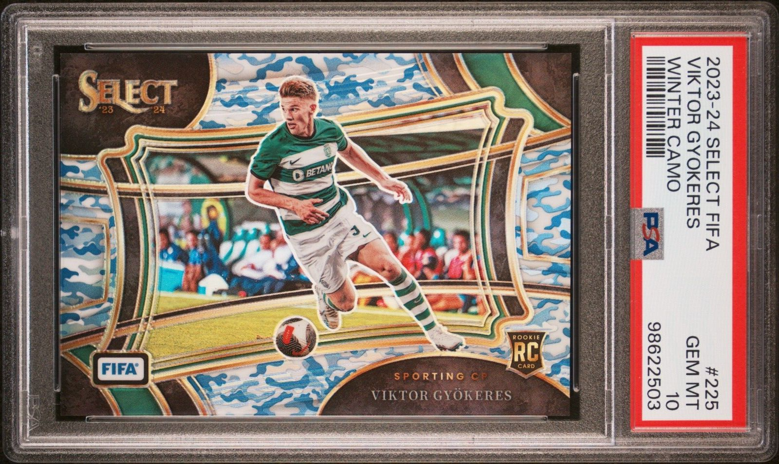 2023-24 Select Viktor Gyokeres RC Winter Camo Field Level PSA 10 GEM MINT /99