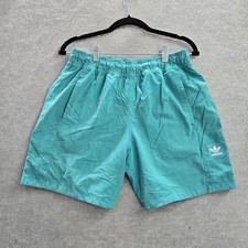 Adidas Men Swimwear Shorts M Turquoise 100 Nylon Swim Trunks READ