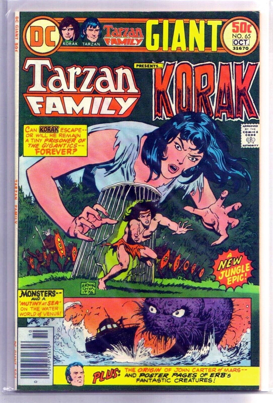 TARZAN FAMILY #65 Korak! John Carter! DC Giant Comic Book ~ VF/NM