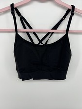 Victorias Secret Pink Ultimate Womens Unlined Sports Bra Black Stretch