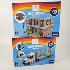 Set of both ALDI Play Building Block Store  Shipping Truck Kits NEW Compatible