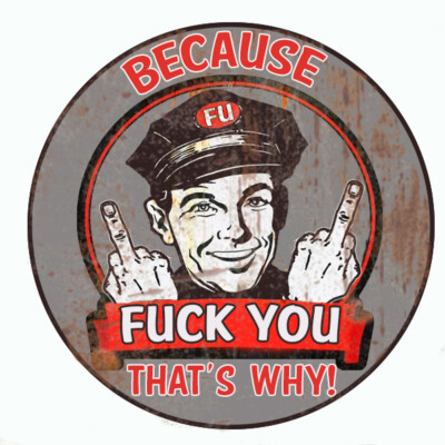 BECAUSE F''''K YOU HOT ROD BUMPER GUNS LAPTOP DECAL TOOLBOX STICKER FUNNY