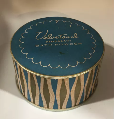 Vintage Velvetouch Deodorant Bath Powder Cardboard Container