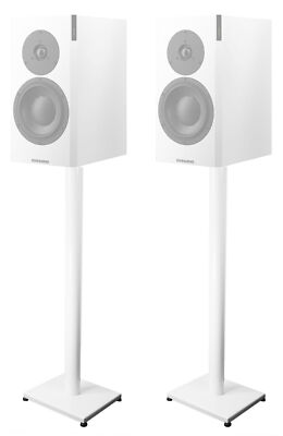 (2) White 37  Steel Stands For Dynaudio Focus 20 XD Bookshelf Speakers
