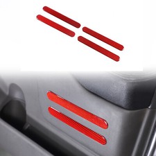 Tira de embellecedor de puerta delantera roja de fibra de carbono para Nissan Frontier 2009-2017