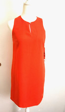 Lauren Ralph Lauren Shift Dress Women 2P Sleeveless Orange Keyhole Lined - NWT