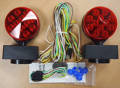 Magnetic Towing Tow Trailer Light Kit LED Trailer RV Dolly Tail Towed Car Boat