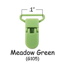 100 Plastic Pacifier Soother Dummy Binky Bib Toy Holder Clips - 1" Meadow Green